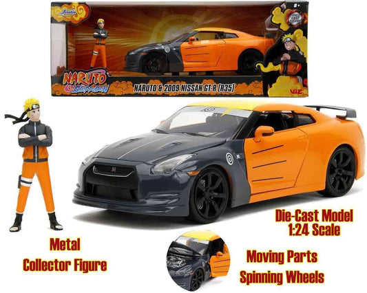 Naruto shippuden - 2009 nissan gt-r with naruto - 1:24 die-cast model