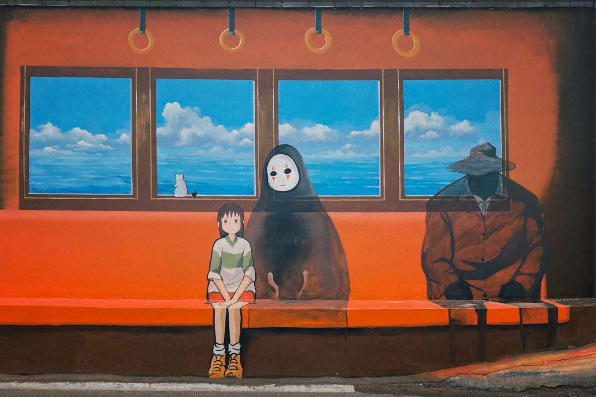 Förälska dig i Studio Ghiblis Värld med Spirited Away Filmplakat Pussel på 1000 Bitar