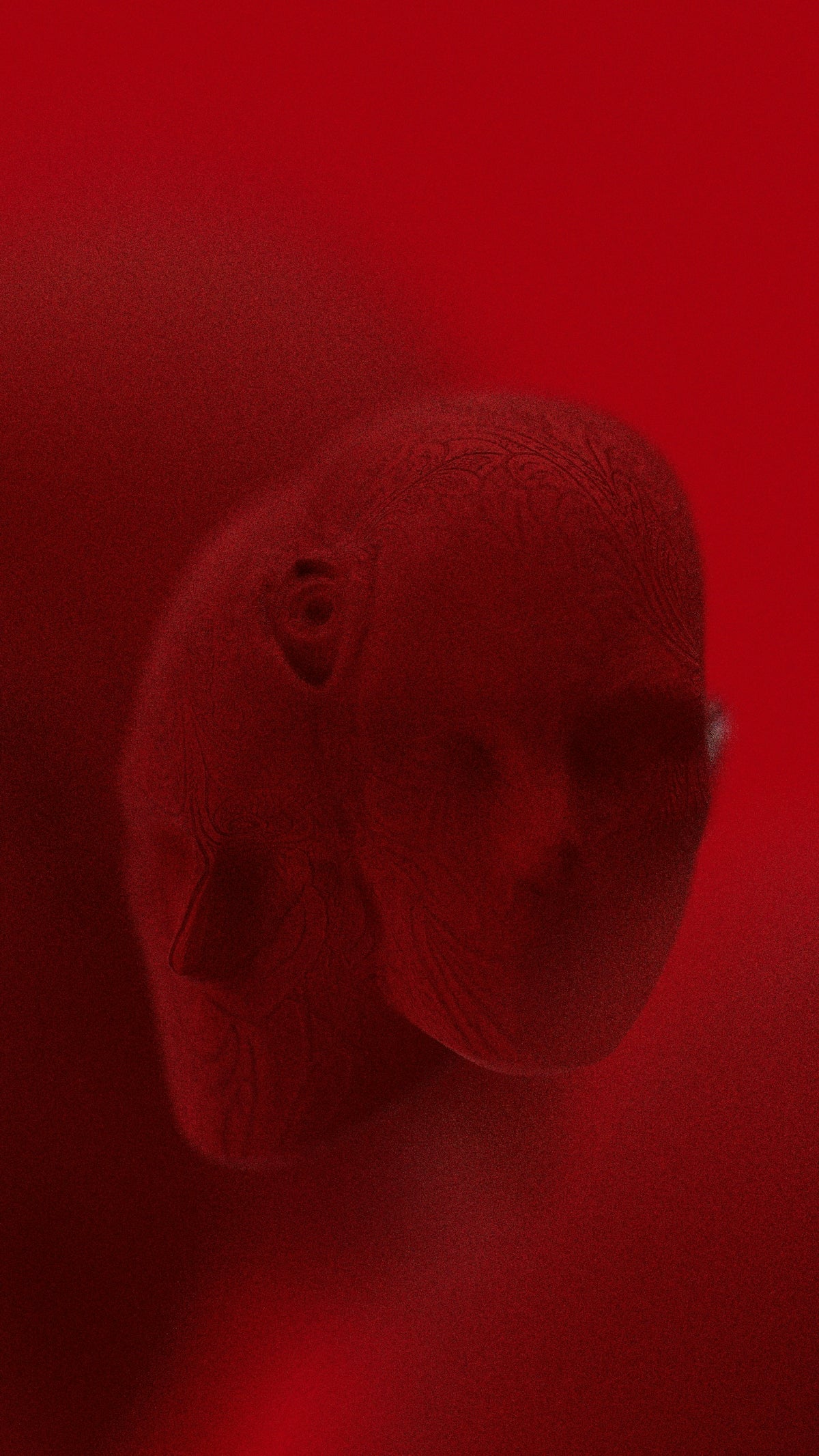 Red-toned faces overlap against a red backdrop.