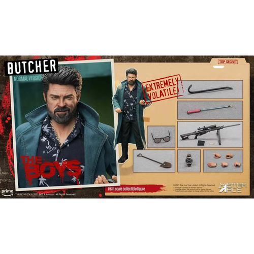1/6-skala Billy Butcher-figur från The Boys i mörk turkos mantel