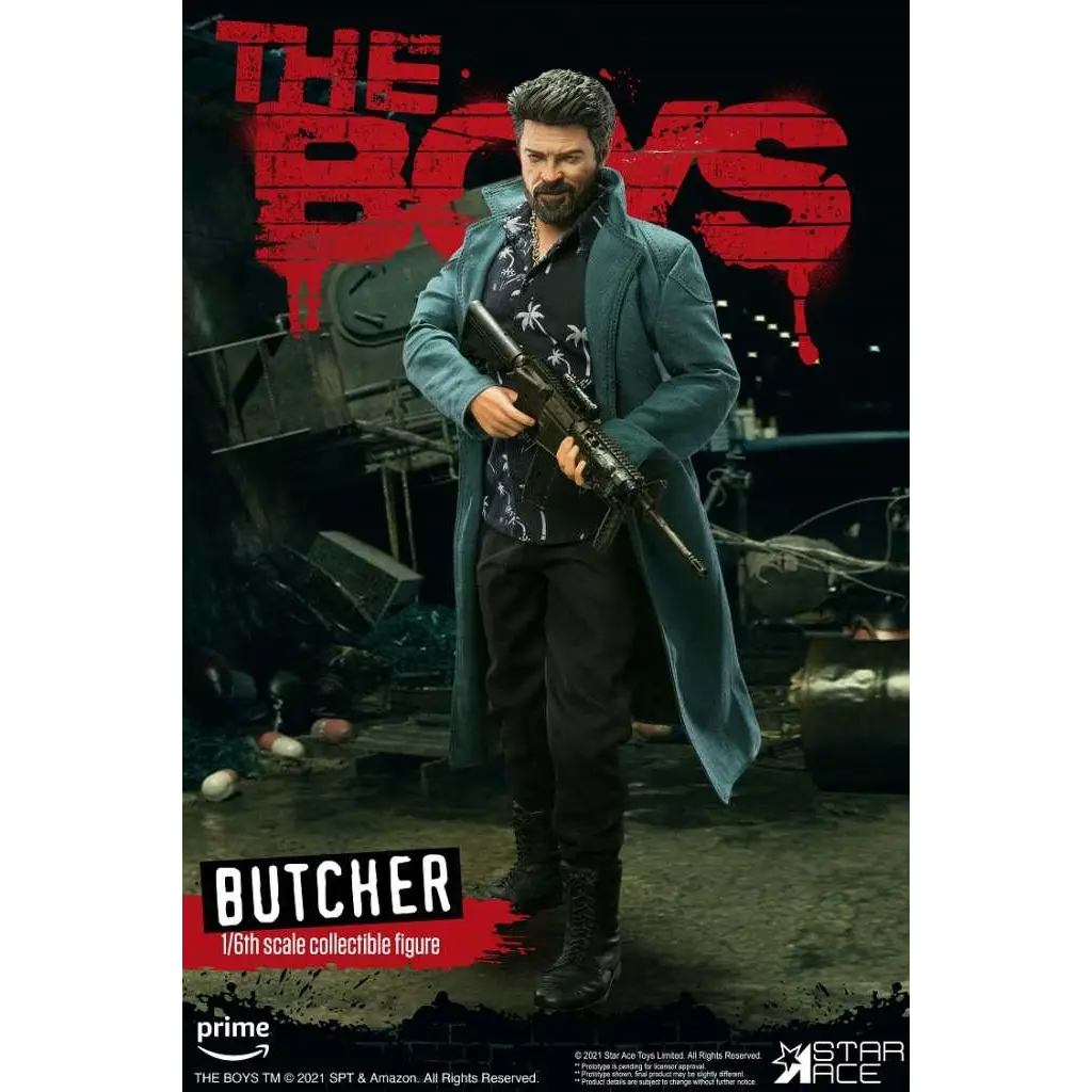 1/6 Skala Billy Butcher-figur från The Boys med trenchcoat och gevär