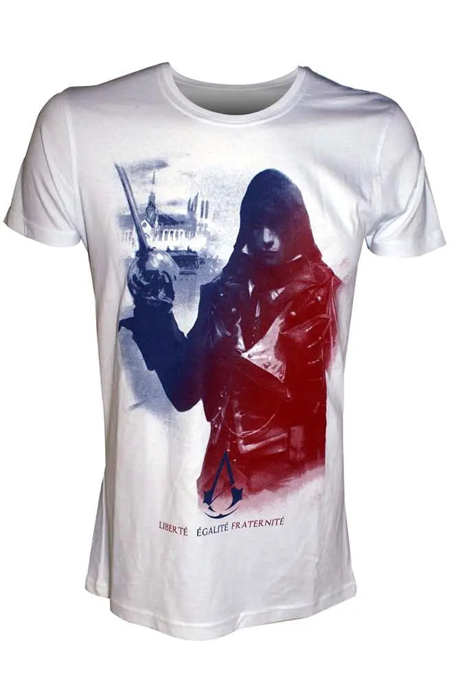 T-Shirt Assassin Creed Arno Fransk Flagga Vit - L
