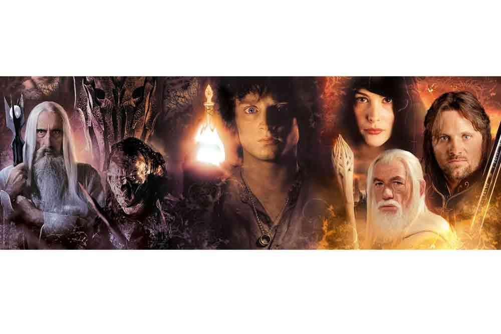 Lord of the Rings Pusselkollektion - Vänner och Fiender - Panorama 1000 bitar - Robotto