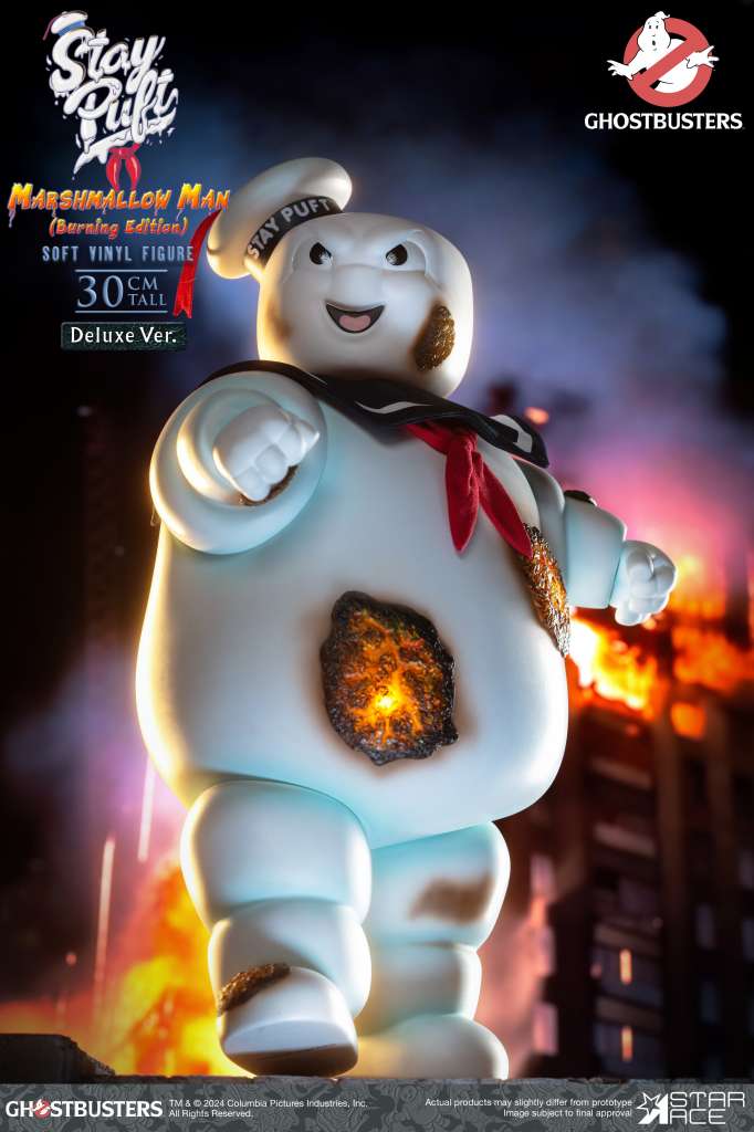 Ghostbusters Stay Puft Marshmallow Man Burning Deluxe Edition AF Robotto