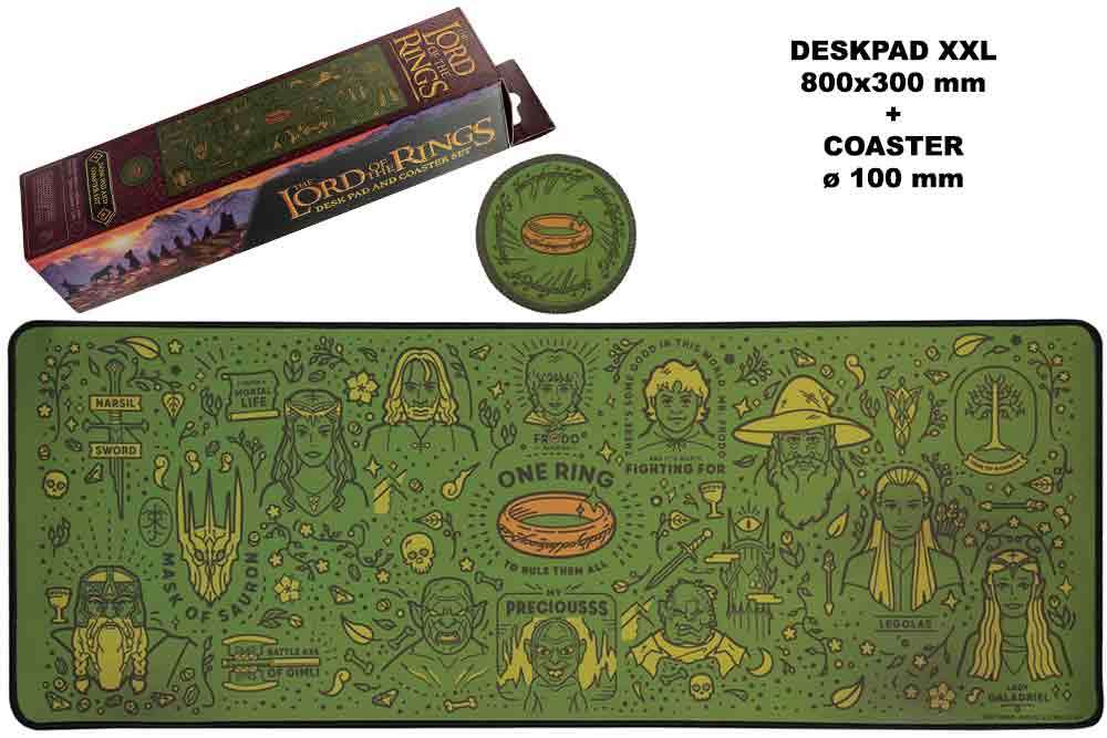 Lord of the Rings XL Desk Pad & Coaster Set fanattik