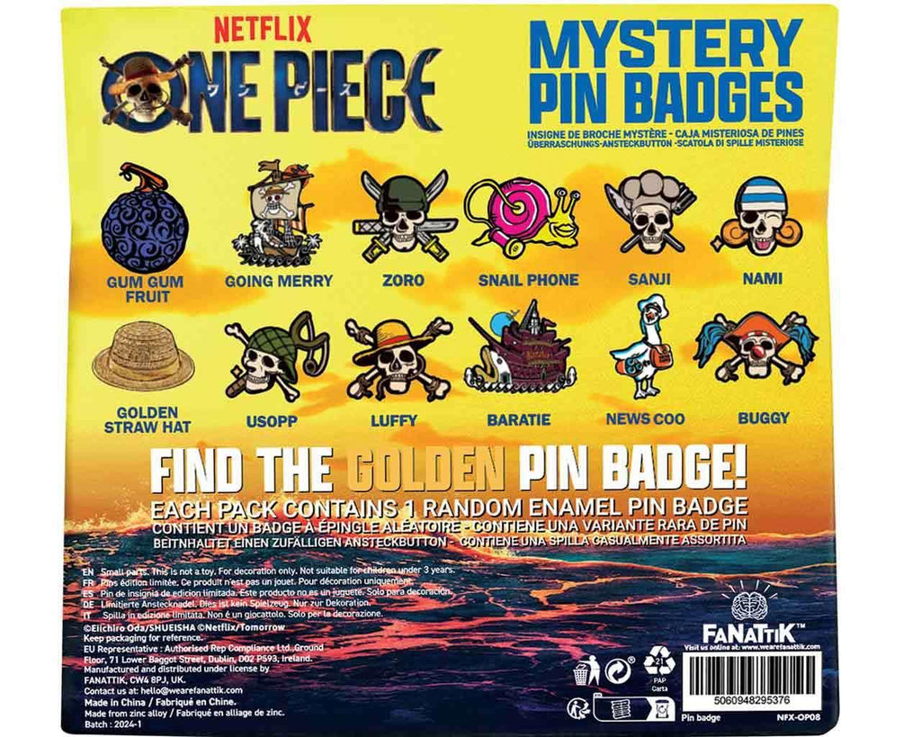 One Piece - Mystery Pin Badge Display of 12 Blind Boxes - Robotto