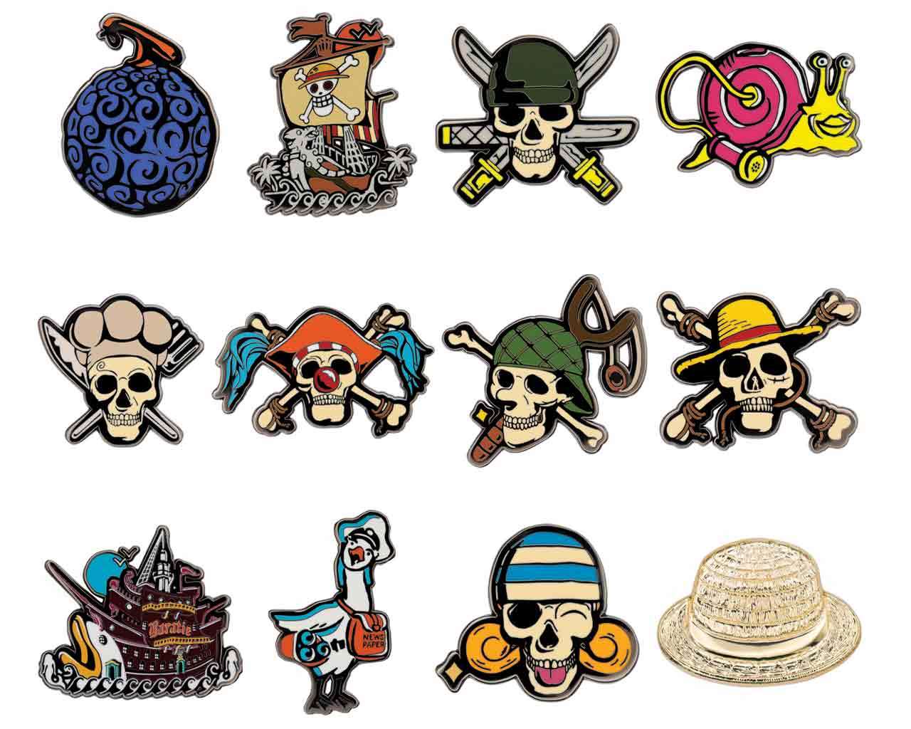 One Piece - Mystery Pin Badge Display of 12 Blind Boxes fanattik