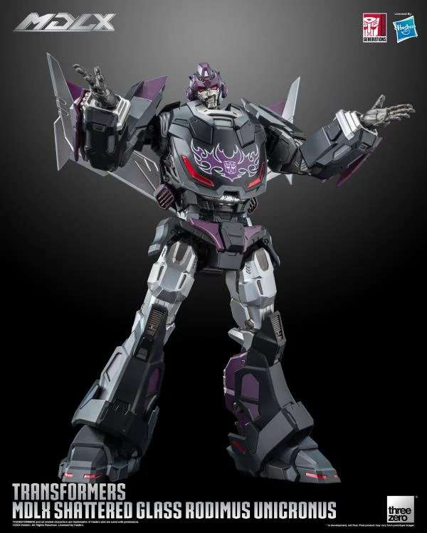 Transformers MDLX Shattered Glass Rodimus Unicronus Figur threea toys/threezero