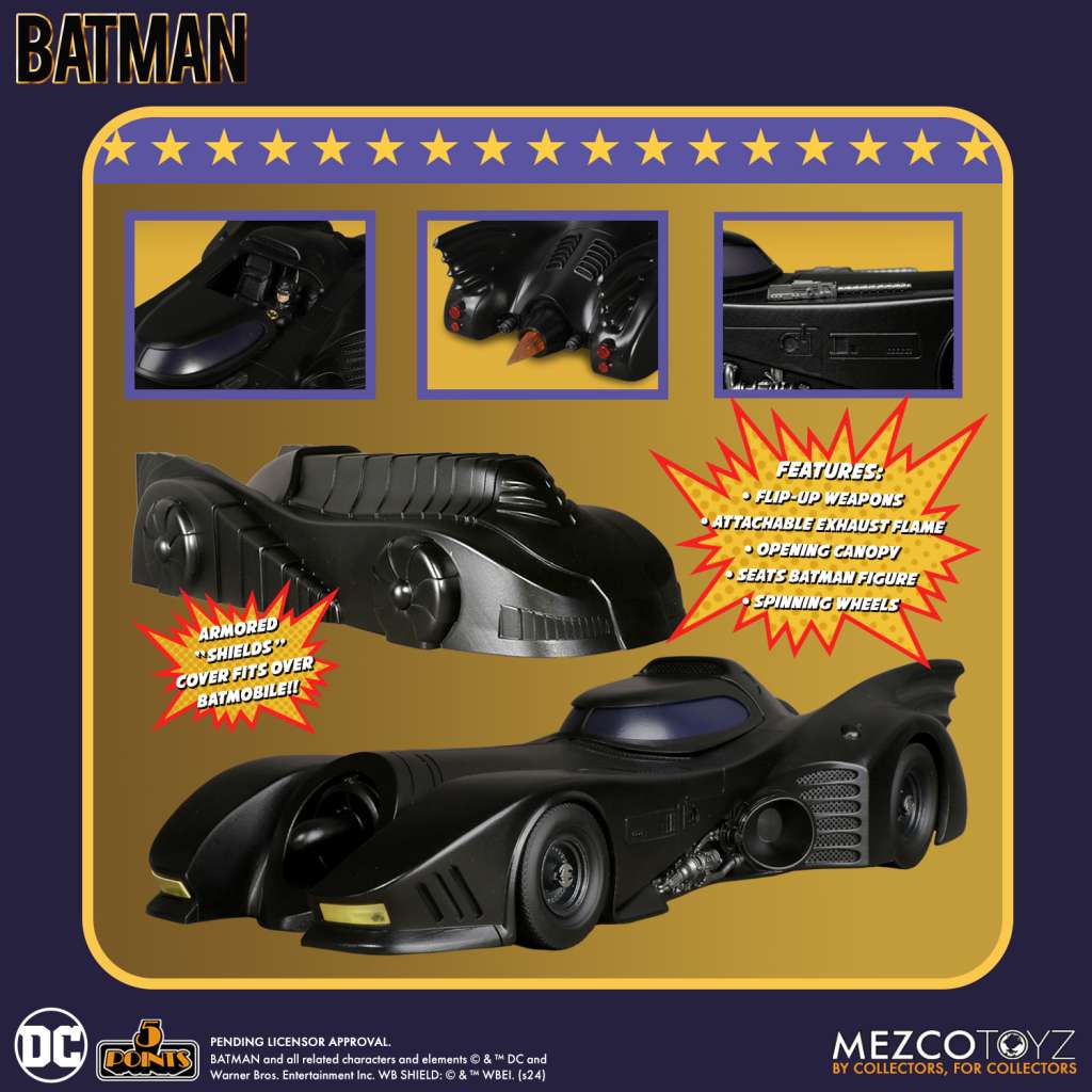 5 Points 1989 Batman Batmobile – Samlarobjekt för Batman-fans mezco toys