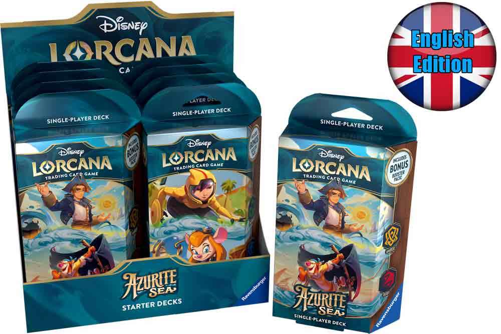 Lorcana - Azurite Sea - Startpaket Display (8 Decks) - Engelska ravensburger