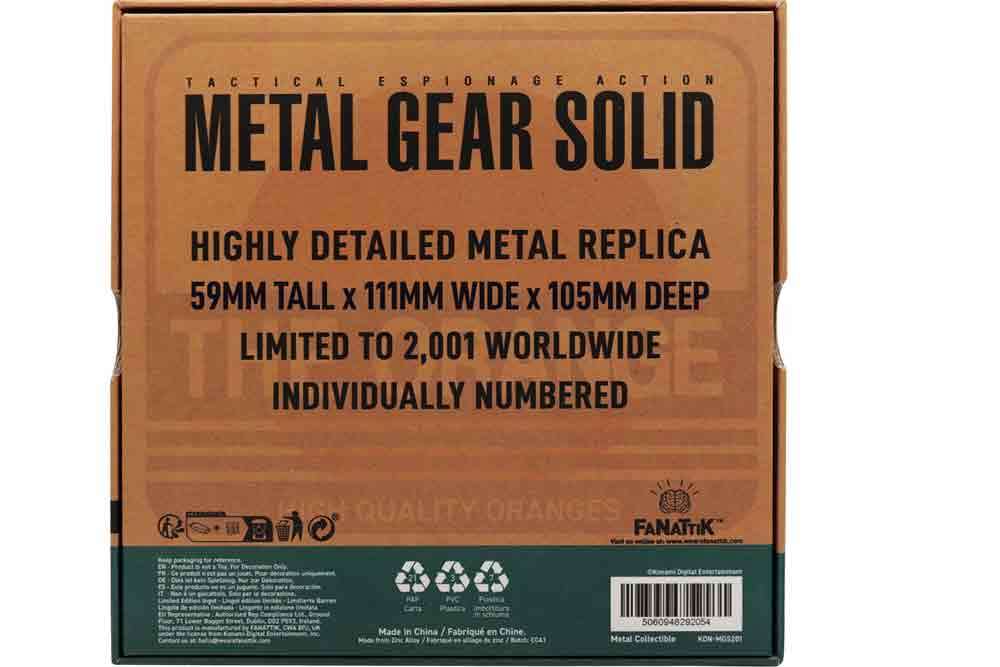 Metal Gear Solid - MGS 2 - Pappbox - Metallreplika fanattik
