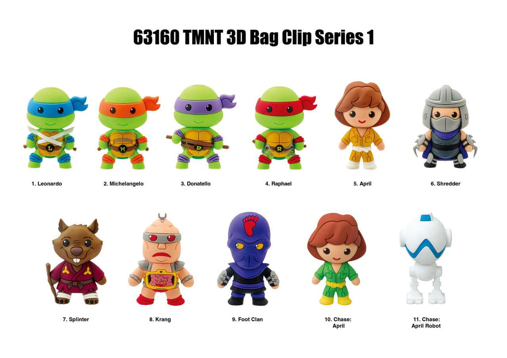 TMNT S1 3D Bag Clip Blind Box Display (24) monogram