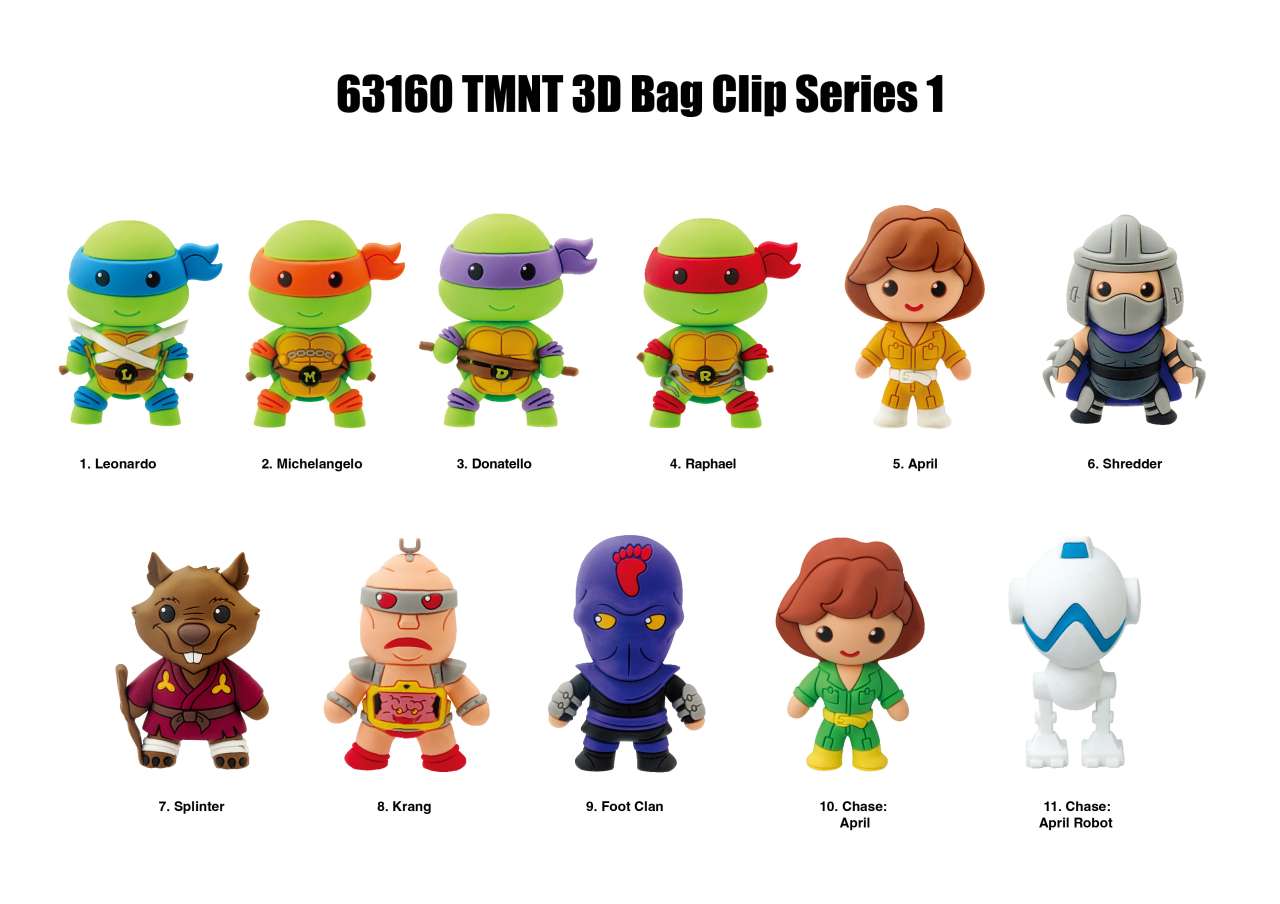 TMNT S1 3D Bag Clip Blind Box Display (24) monogram