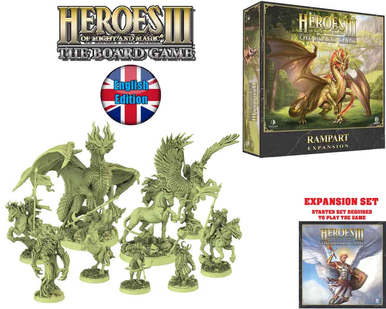 Heroes of Might and Magic III: The Board Game - Rampart Expansion Set - Engelsk Version archon games