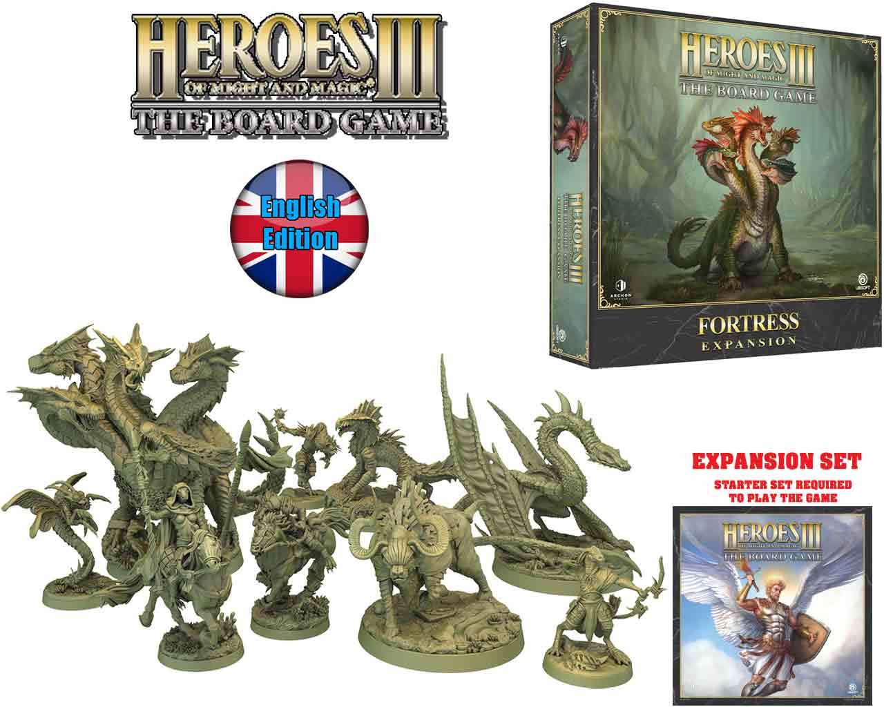 Heroes of Might and Magic III: Brädspel - Fortress Expansion Set - Engelsk Version archon games