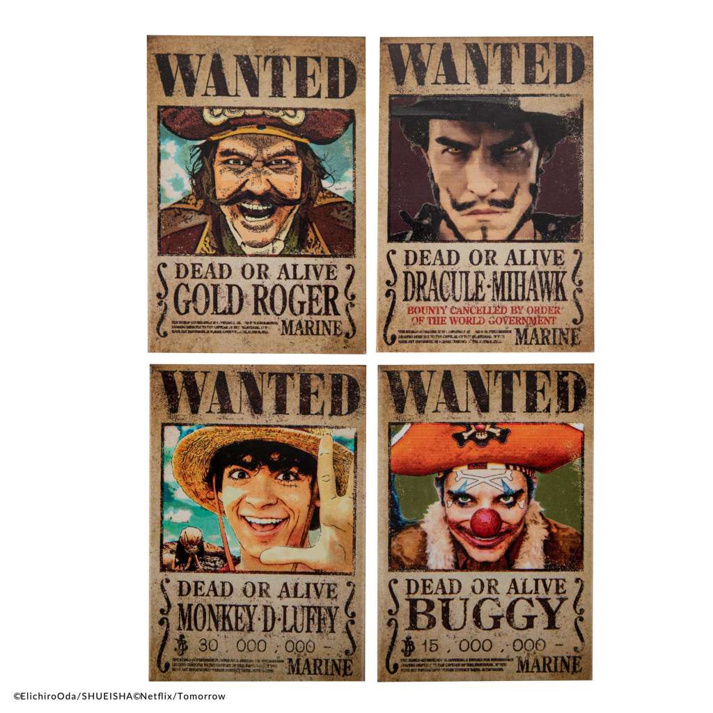 One piece wanted magnet set (4)