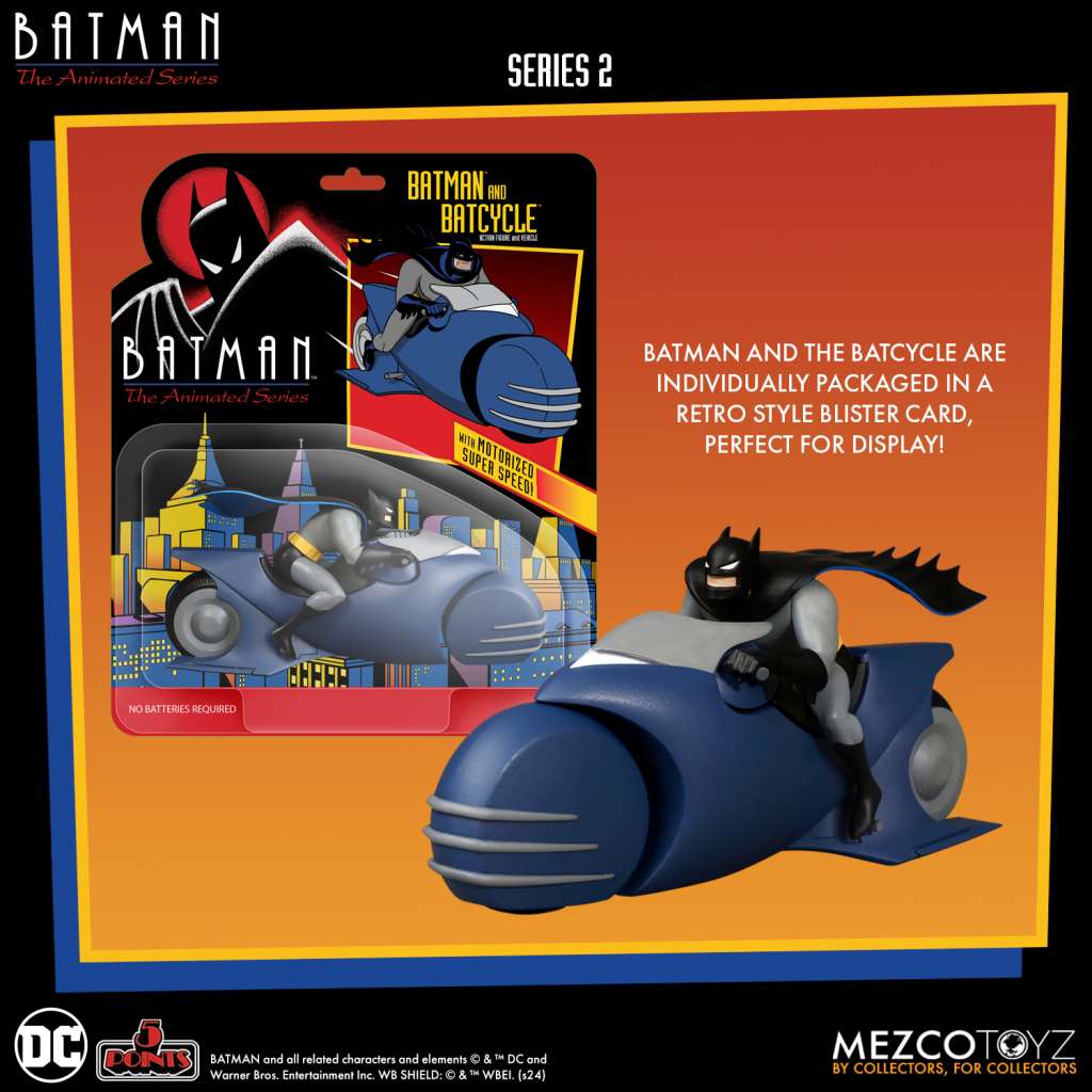 Batman och Batcykeln Figur från Batman: The Animated Series 2 mezco toys