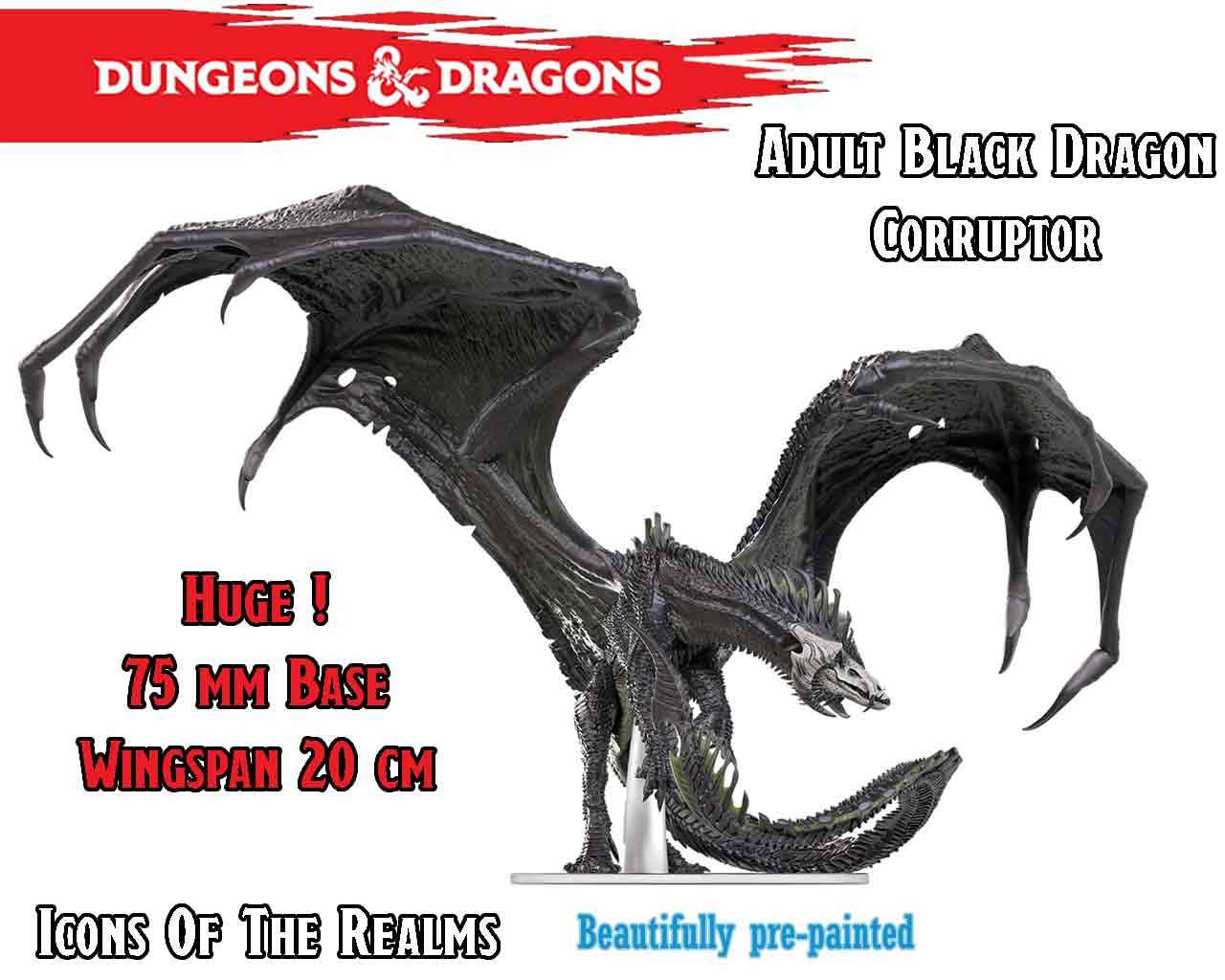 Dungeons & Dragons - Icons of the Realms - Adult Black Dragon Corruptor wizkids
