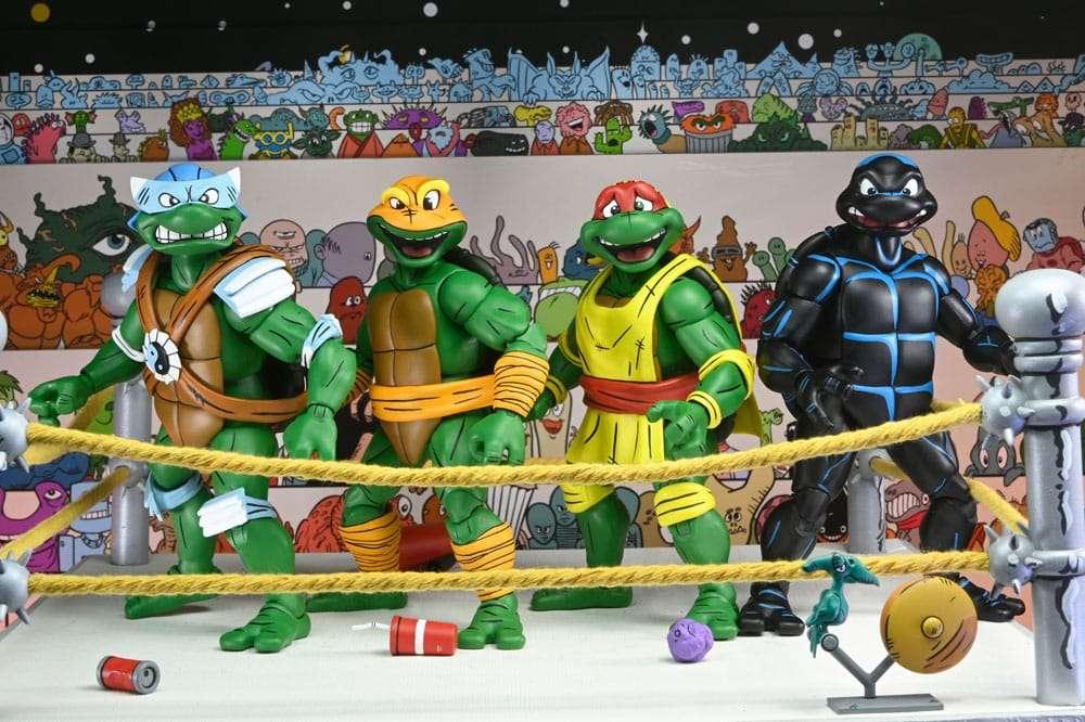 TMNT Stump Wrestling Turtles 4-Pack Actionfigurer - Robotto