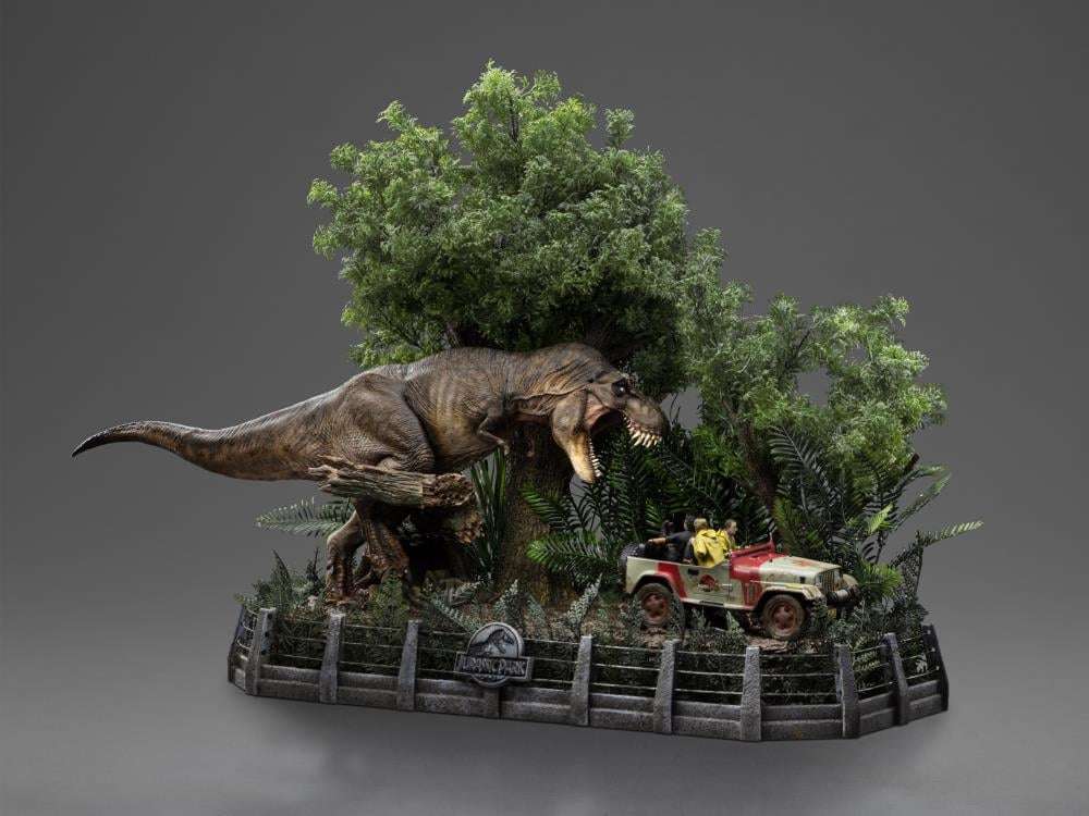 Jurassic Park Demi Art T-Rex Attacks 1/20 Staty iron studios