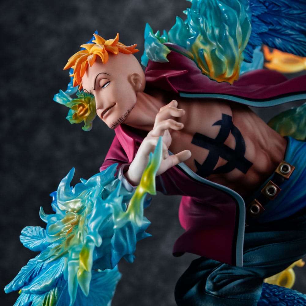 One Piece Pop Mas-Maximum Marco Phoenix Ledare med Whitebeard Pirates PVC Staty megahouse