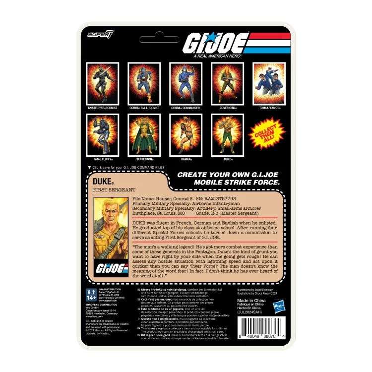 G.I. Joe W02 Duke (Cartoon) ReAction+ Figur super 7