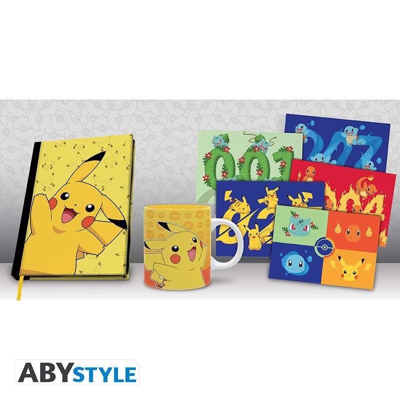 Pokémon Pikachu Presentset - A5 Anteckningsbok, Mugg & Vykort - Robotto