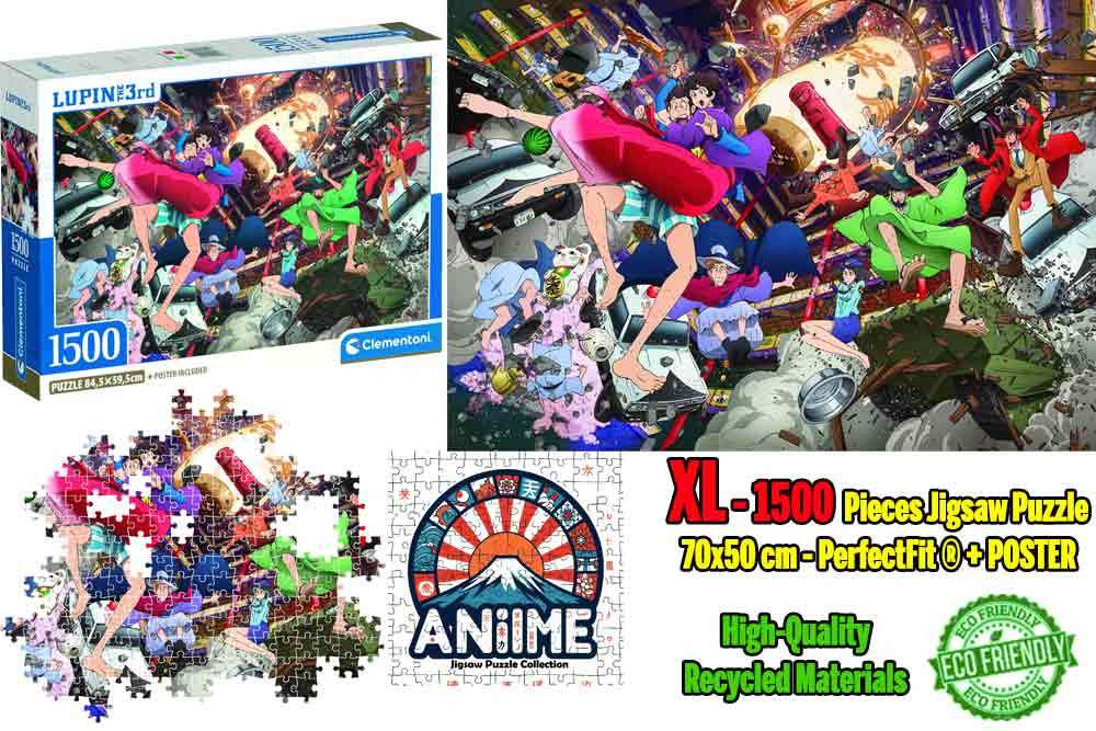 Anime Pusselkollektion - Lupin the 3rd - Explosion - Jigsaw Puzzle 1500 delar clementoni