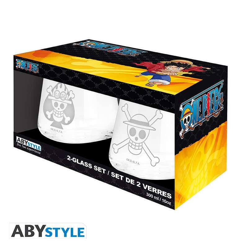 One Piece Luffy & Ace Glas Set (2) - Robotto