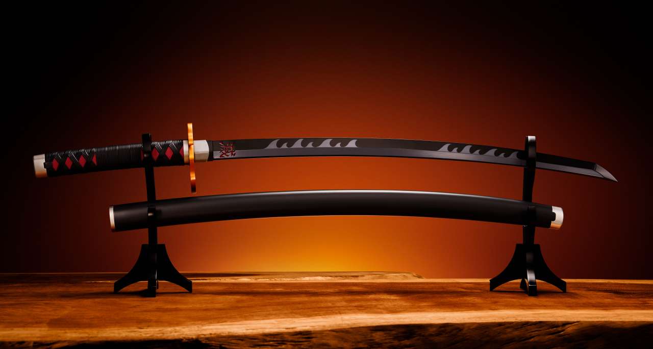 Demon Slayer Nichirin Sword - Tanjiro Kamado & Kyojuro Rengoku Sword Guard Proplica bandai