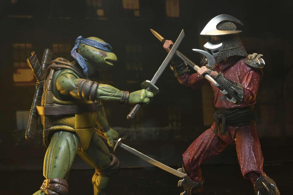 TMNT 1990 Takstrid Strid: Shredder vs Leo 2-Pack AF - Robotto