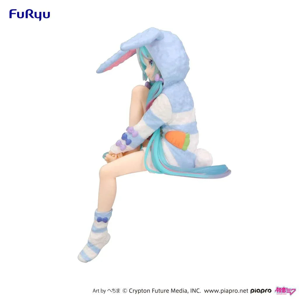 Hatsune Miku Rabbit Ear Hood Pajama Blue Noodle Stopper Figur - Robotto