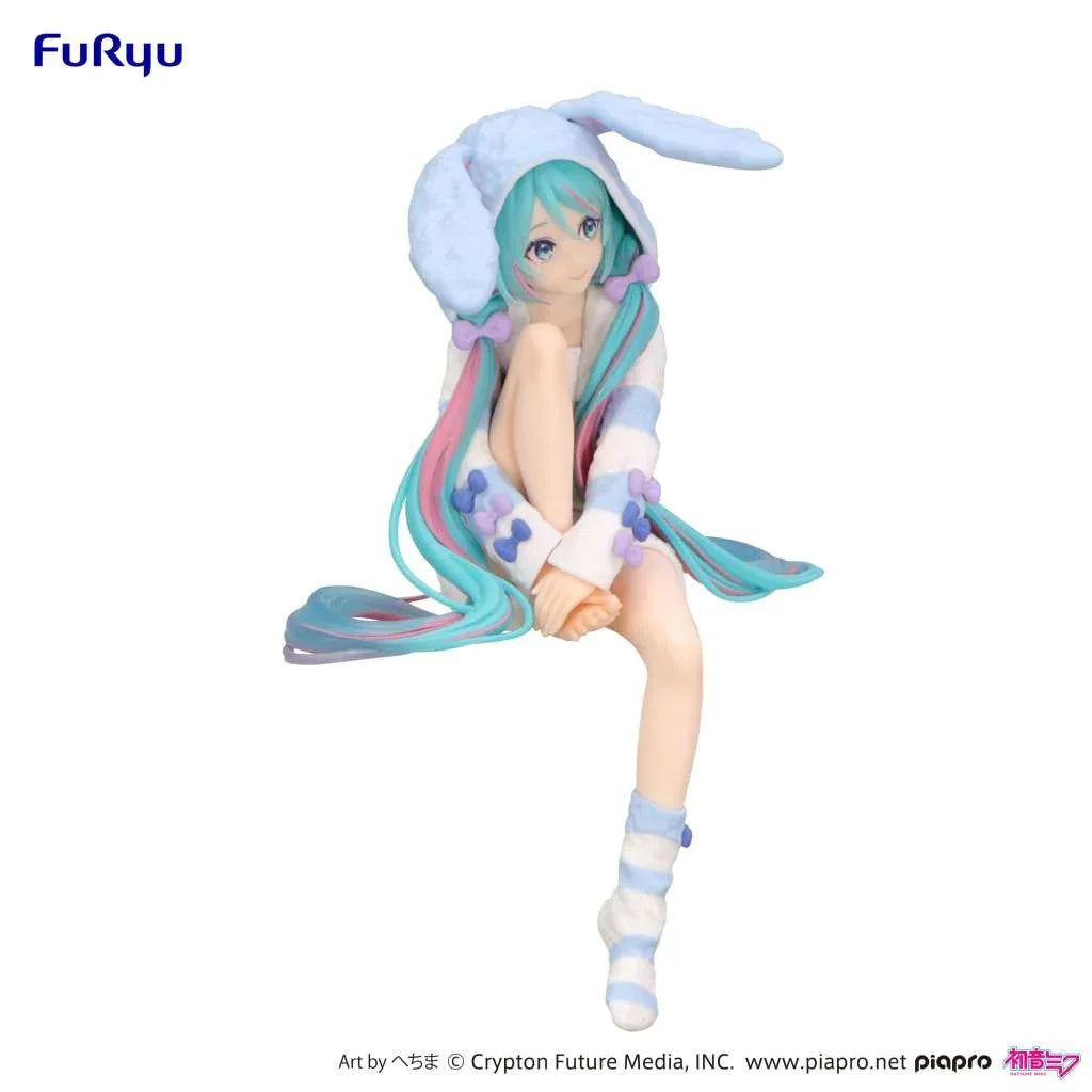 Hatsune Miku Rabbit Ear Hood Pajama Blue Noodle Stopper Figur - Robotto