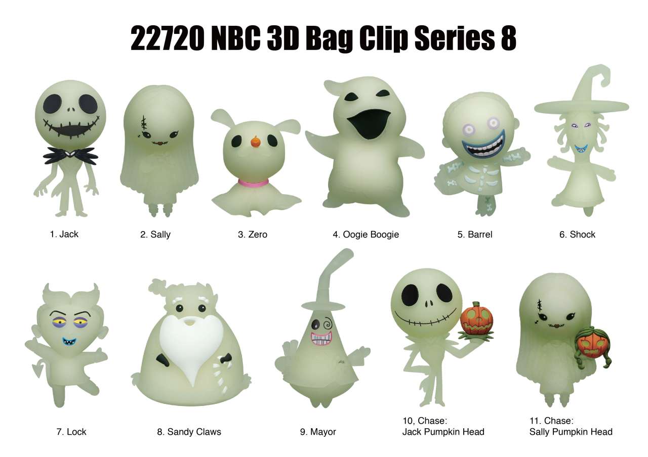 Nightmare Before Christmas 3D Bag Clip Blind Box Display (24) monogram
