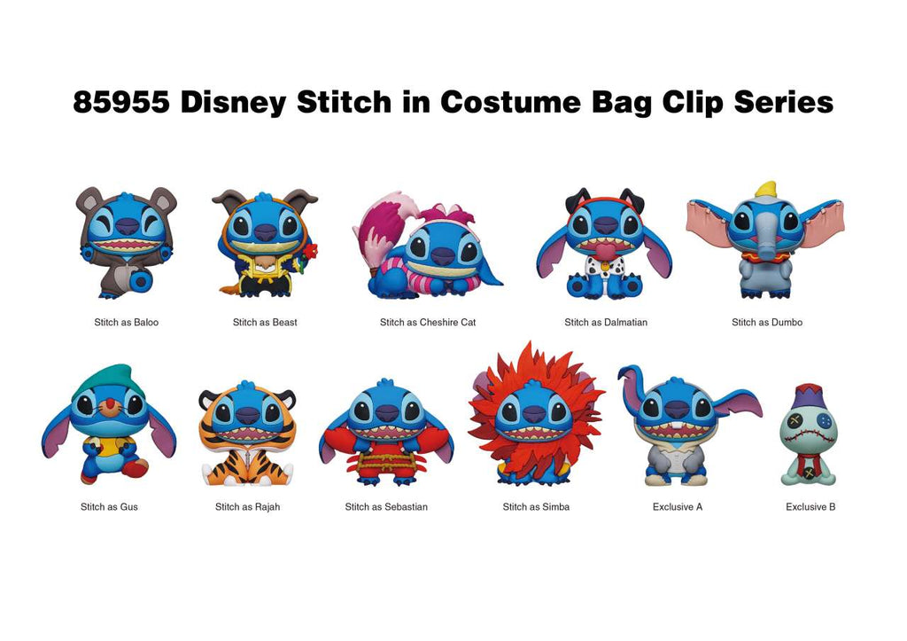 Disney Stitch i Kostym 3D Bag Clip Box Display (24) monogram