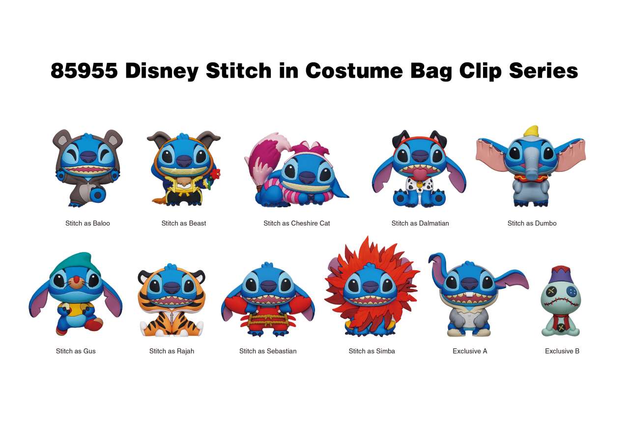 Disney Stitch i Kostym 3D Bag Clip Box Display (24) monogram