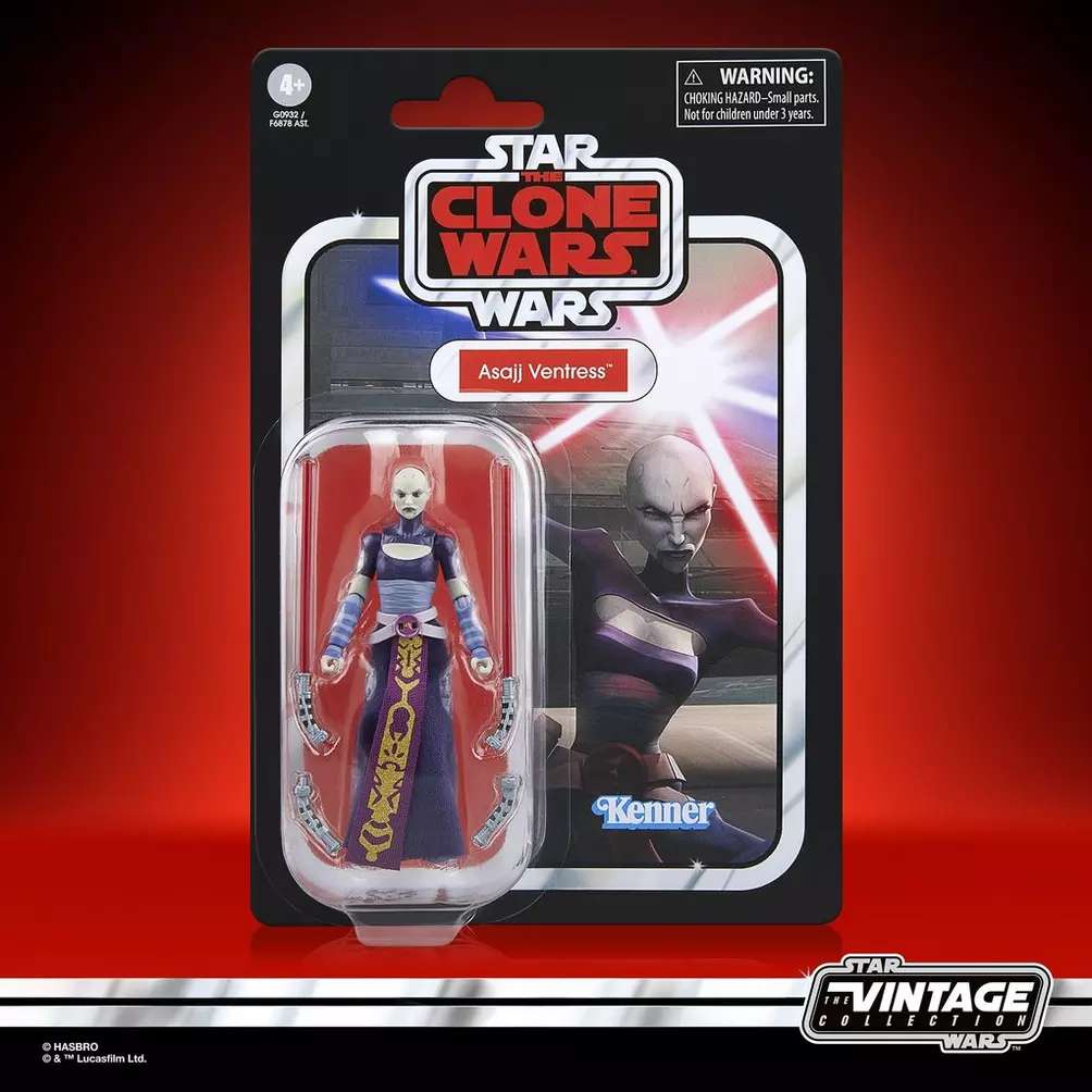 Star Wars Vintage Clone Wars Asajj Ventress Action Figur hasbro