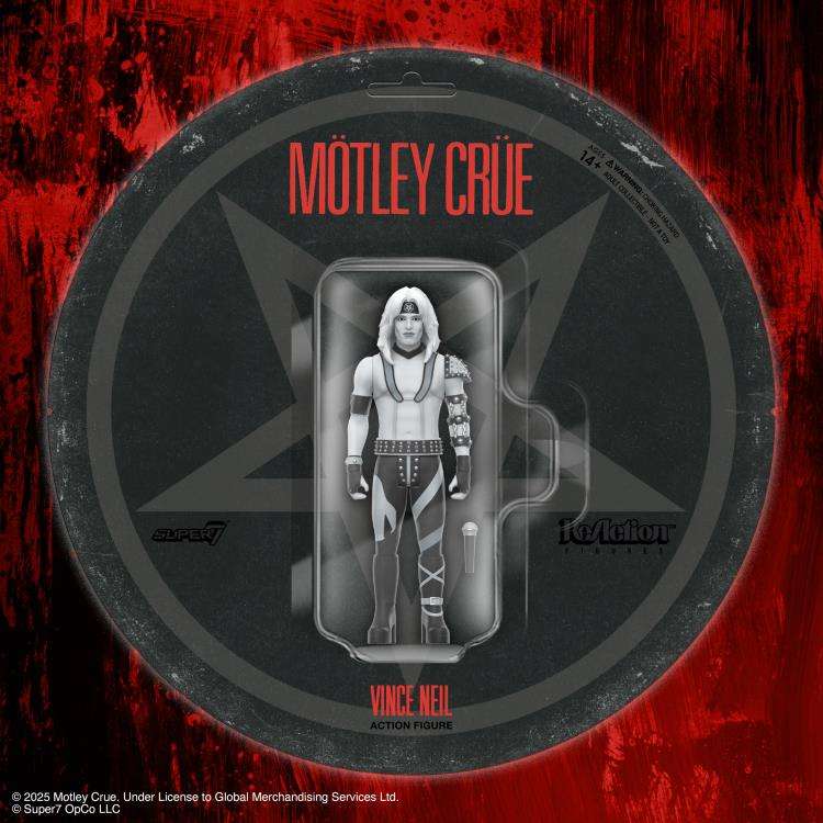 Motley Crue Reaction Vince Neil Shout at the Devil B&W Figur super 7
