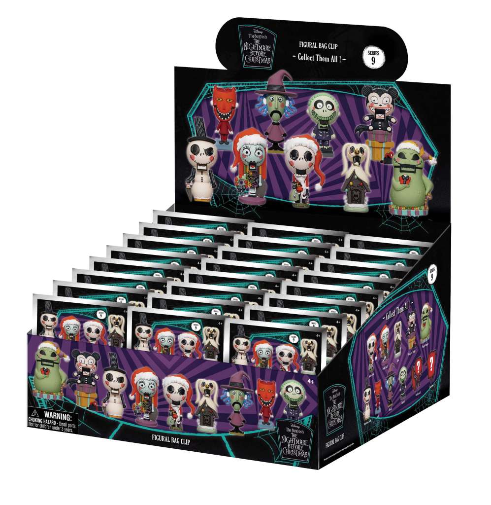 Nightmare Before Christmas 9 Bag Clip Blind Box Display (24) monogram