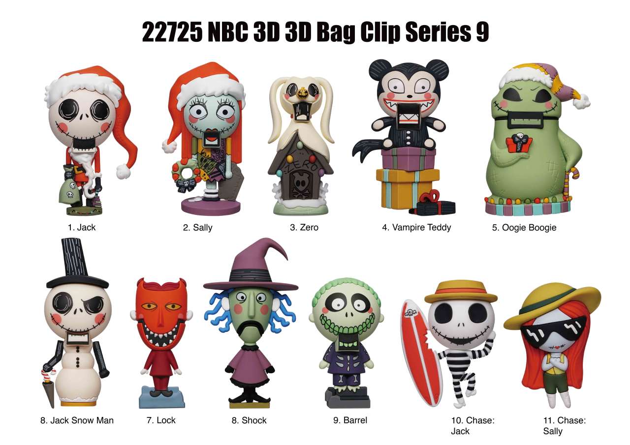 Nightmare Before Christmas 9 Bag Clip Blind Box Display (24) monogram