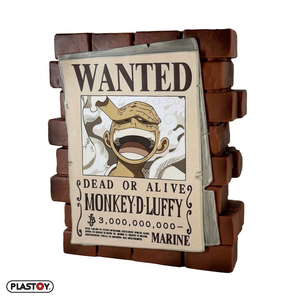 One Piece Poster Wanted Luffy Pengarbox plastoy