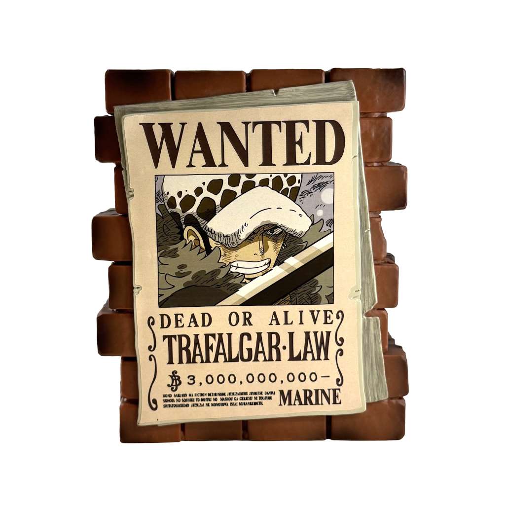 One Piece Poster Wanted Law Sparbössa plastoy