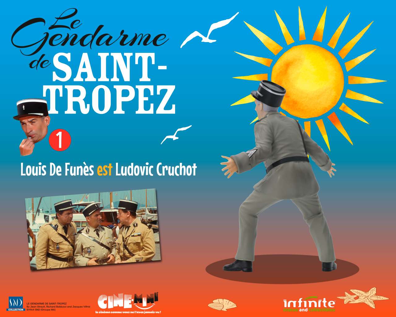Le Gendarme de Saint-Tropez #1 - Louis de Funès som Ludovic Cruchot - Cine-Mini PVC infinite statue