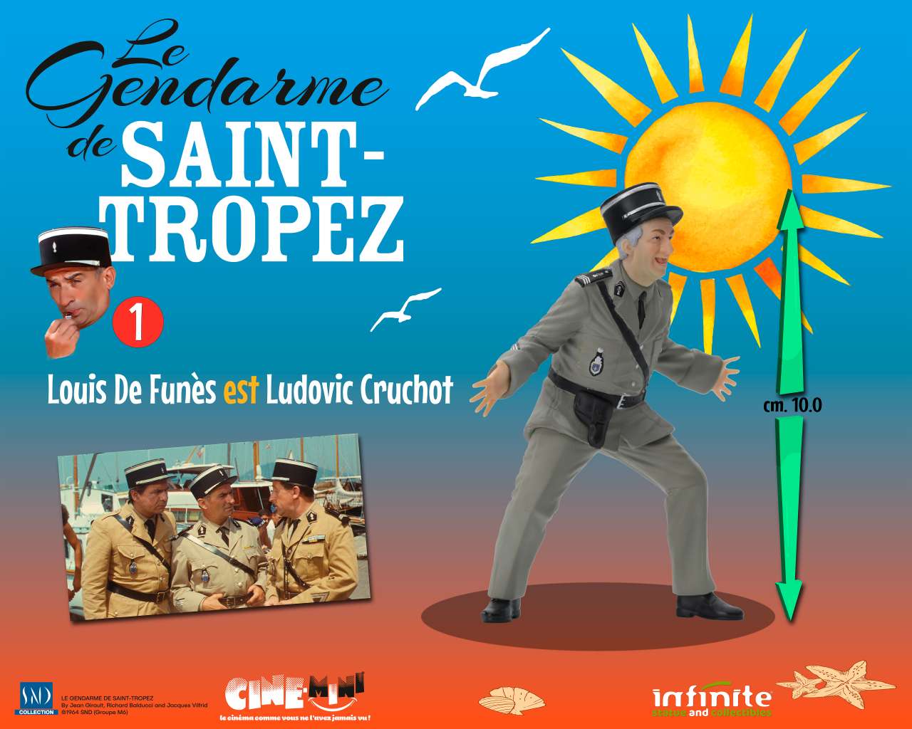 Le Gendarme de Saint-Tropez #1 - Louis de Funès som Ludovic Cruchot - Cine-Mini PVC infinite statue