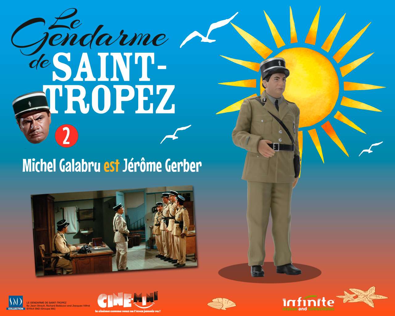 Le Gendarme de Saint-Tropez #2 Michel Galabru som Jérôme Gerber - Cine-Mini PVC Figur infinite statue