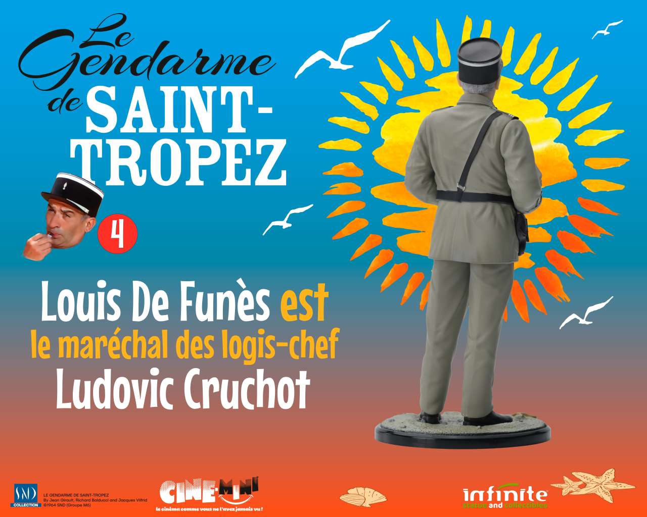 Le Gendarme de Saint-Tropez #4 - Louis De Funès som Ludovic Cruchot Figur infinite statue