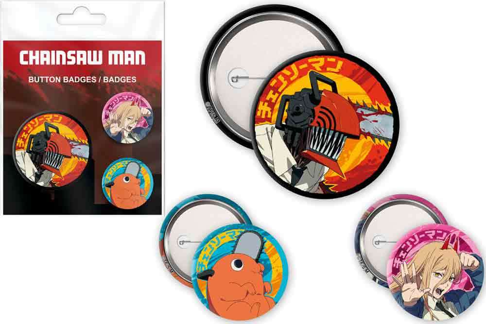 Chainsaw Man Badges Pack - 3 Metall Emaljerade Badges abystyle studio