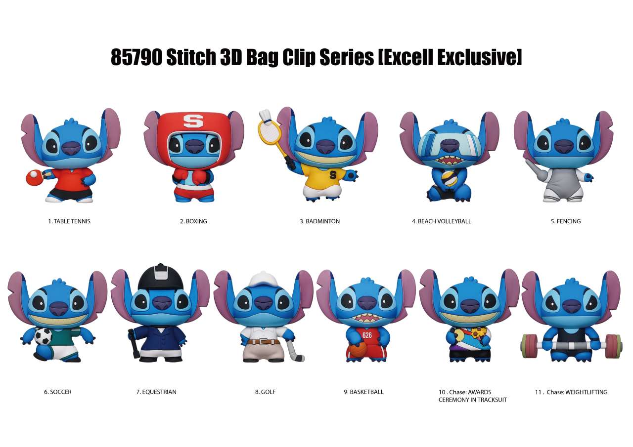 Stitch Sport Bag Clip Blind Box Display (24) monogram