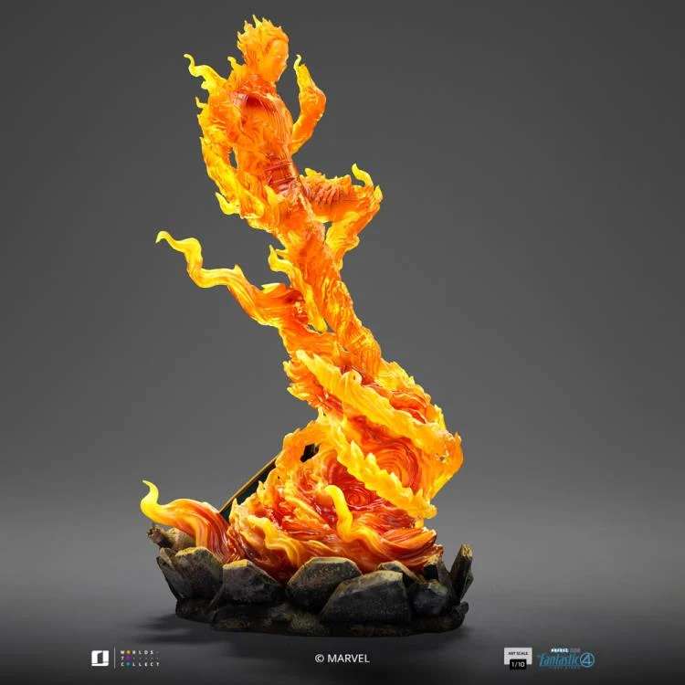 Fantastic Four Första Steg Human Torch 1/10 Staty iron studios