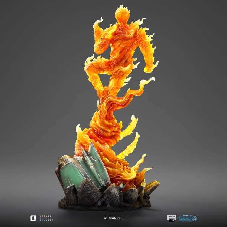 Fantastic Four Första Steg Human Torch 1/10 Staty iron studios